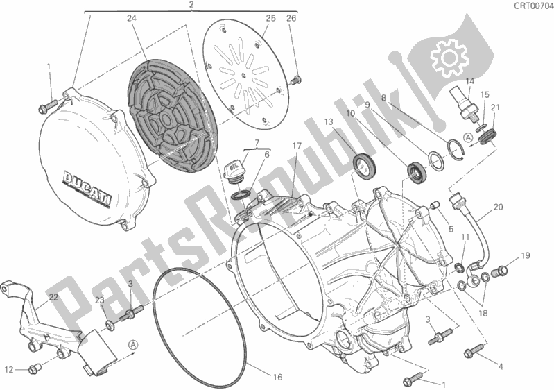 Toutes les pièces pour le Embrayage - Couvercle De Carter Latéral du Ducati Superbike 959 Panigale ABS USA 2017